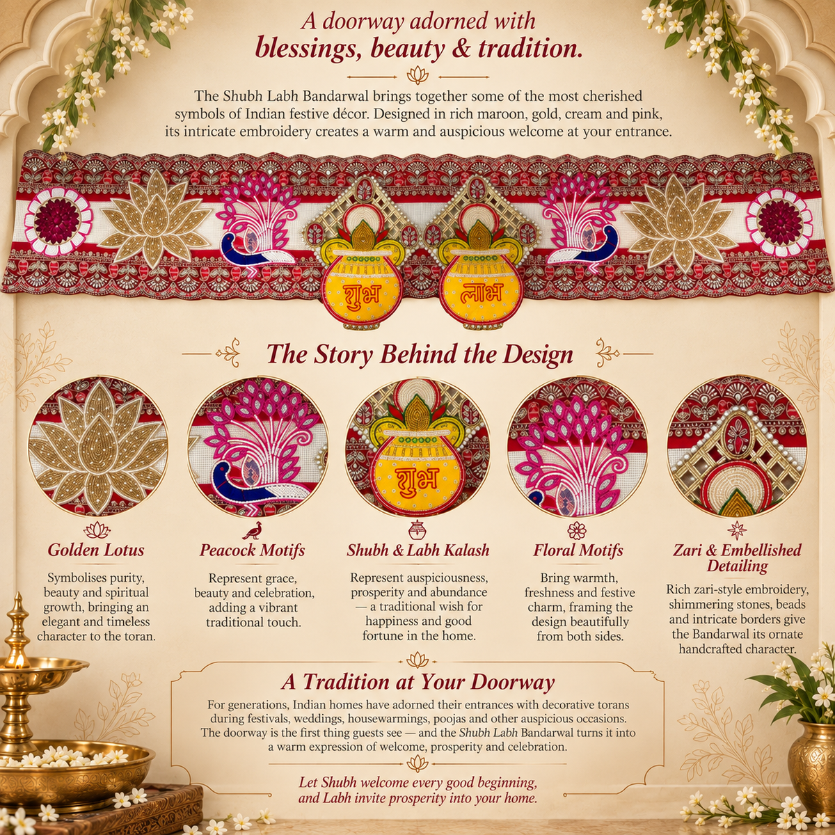 Shubh Labh — Handcrafted Bandarwal Toran